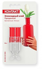 Клей эпоксидный Контакт, 3мин, 6мл шприц, прозрач, -30С+150С