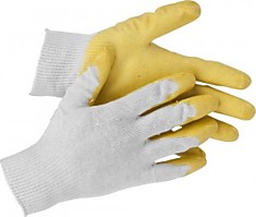 Перчатки трикотаж 1-латекс облив STAYER PROTECT, L-XL, х/б, 13 класс