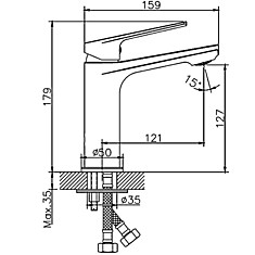 Смеситель HB10533-3 для раковины HAIBA оружейная сталь