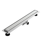 Трап лин. PR 800 мм нерж. ст. Ø40-50 мм, горизонт. отвод, комб. затв., реш. №2 из нерж. ст. VALFEX