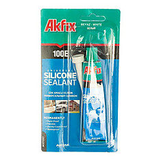 Герметик белый силиконовый Akfix 100Е 50мл универсальный туба