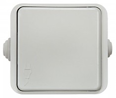 ASD/InHome AQUA роз. ОУ 1 мест. 16А бел. с крышкой (пласт. осн., п/герм., IP44) 3110