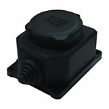 UNIVersal розетка прямая ОУ 1 гн. с загл. каучук (черный) 2P+E 1x16 220-240V IP44 3032