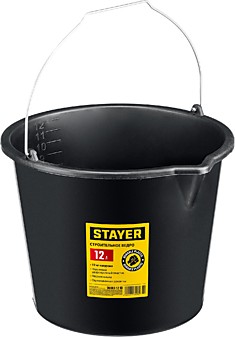 Ведро 12л строительное,  пластик, STAYER STRONG