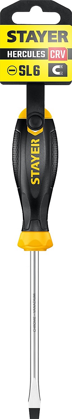 Отвертка SL шлицевая, 6*100 мм, STAYER Hercules 2509-06-10