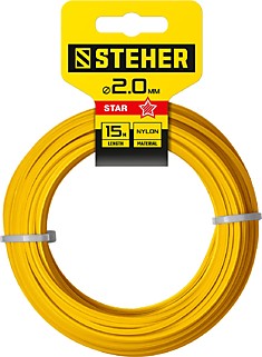 Леска для триммер STEHER ЗВЕЗДА, 2.0 мм, 15 м
