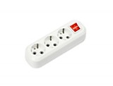 ASD/InHome Колодка 3 роз. земля, выкл. 155x59x41 УЗВ-3-GRAND 5230 IP20 5284