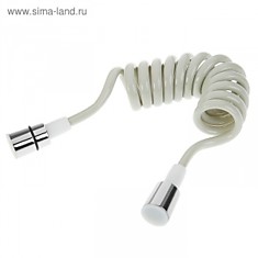 Шланг F44-1 для  гигиенического душа, пружинный, L=1.5м, ПВХ, хром/белый