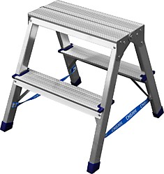 Стремянка СИБИН алюминиевая, 2 ступени, двухсторонняя