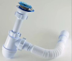 Сифон С0115 бутыл. нерж. 1,5 гофрх40х40/50