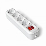 IONICH (UNIVersal) колодка роз. 4 гн. 16А 250В (белая, земля, выкл., корп. PS) 1524
