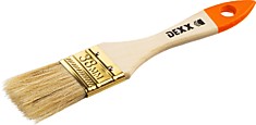 Кисть флейцевая DEXX 38 мм, 1.5″, натуральная щетина, деревянная ручка